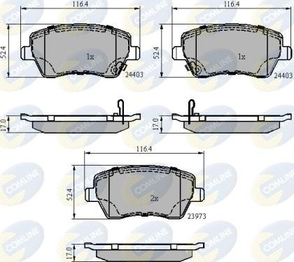 Comline CBP3984 - Тормозные колодки, дисковые, комплект www.autospares.lv