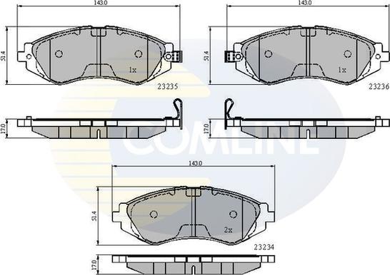 Comline CBP3435 - Bremžu uzliku kompl., Disku bremzes autospares.lv