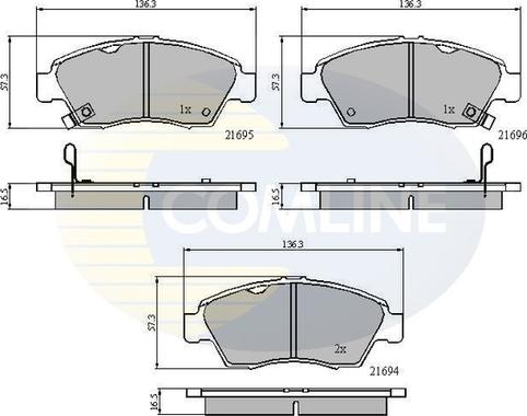 Comline CBP3555 - Bremžu uzliku kompl., Disku bremzes www.autospares.lv