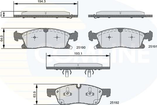 Comline CBP36096 - Bremžu uzliku kompl., Disku bremzes autospares.lv