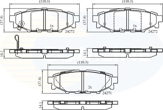 Comline CBP36052 - Brake Pad Set, disc brake www.autospares.lv