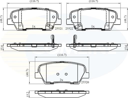 Comline CBP36009 - Bremžu uzliku kompl., Disku bremzes www.autospares.lv