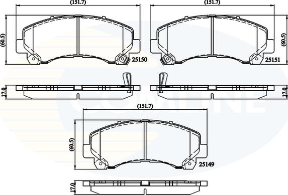 Comline CBP36006 - Bremžu uzliku kompl., Disku bremzes www.autospares.lv