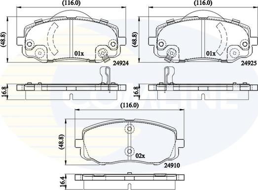 Comline CBP36008 - Тормозные колодки, дисковые, комплект www.autospares.lv