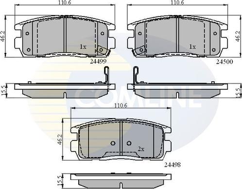 Comline CBP31580 - Тормозные колодки, дисковые, комплект www.autospares.lv