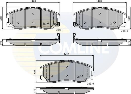 Comline CBP31582 - Bremžu uzliku kompl., Disku bremzes www.autospares.lv