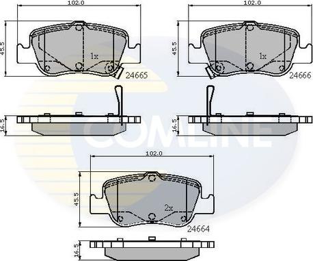 Comline CBP31572 - Тормозные колодки, дисковые, комплект www.autospares.lv