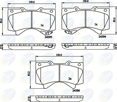 Comline CBP31661 - Brake Pad Set, disc brake www.autospares.lv