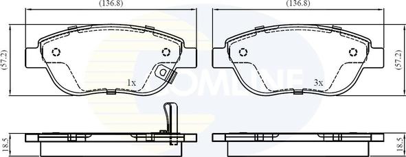 Comline CBP31038 - Bremžu uzliku kompl., Disku bremzes autospares.lv