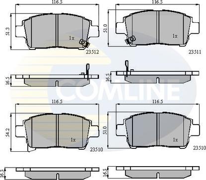 Comline CBP31155 - Bremžu uzliku kompl., Disku bremzes autospares.lv