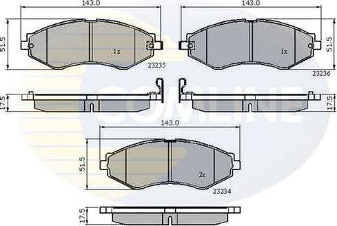 Comline CBP31189 - Тормозные колодки, дисковые, комплект www.autospares.lv