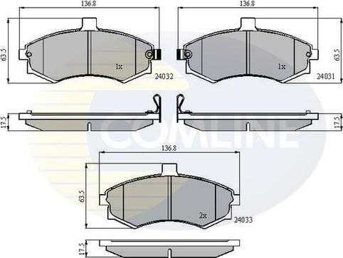 Comline CBP31176 - Bremžu uzliku kompl., Disku bremzes autospares.lv