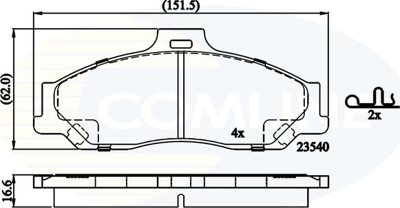 Comline CBP31245 - Bremžu uzliku kompl., Disku bremzes autospares.lv