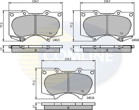 Comline CBP31201 - Bremžu uzliku kompl., Disku bremzes www.autospares.lv