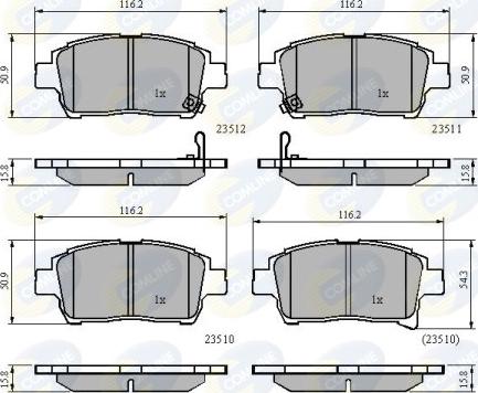 Comline CBP31790 - Тормозные колодки, дисковые, комплект www.autospares.lv