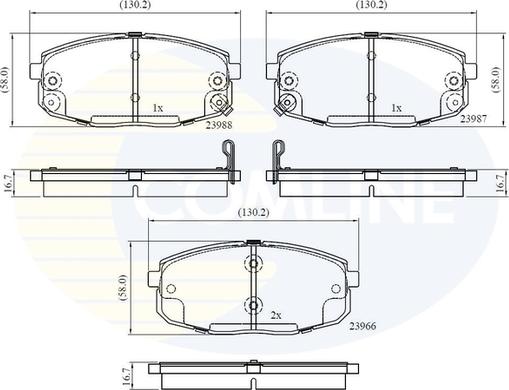 Comline CBP31798 - Тормозные колодки, дисковые, комплект www.autospares.lv