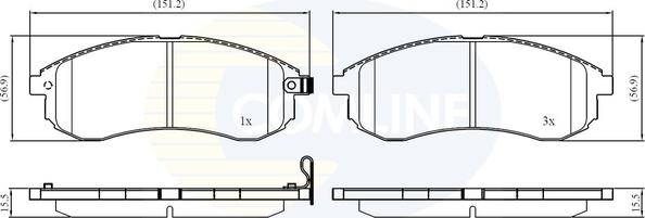 Comline CBP31749 - Bremžu uzliku kompl., Disku bremzes www.autospares.lv