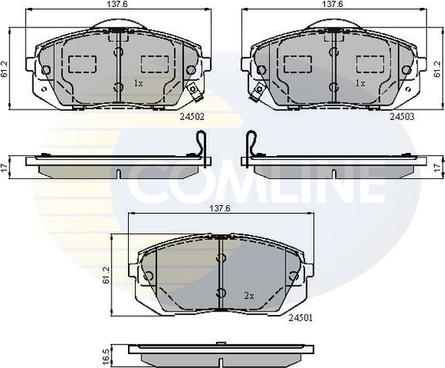 Comline CBP31768 - Bremžu uzliku kompl., Disku bremzes www.autospares.lv