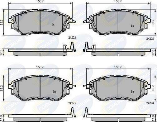 Comline CBP31762 - Bremžu uzliku kompl., Disku bremzes www.autospares.lv