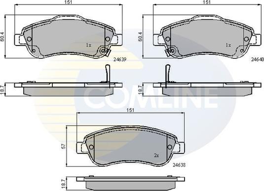 Comline CBP31705 - Bremžu uzliku kompl., Disku bremzes autospares.lv