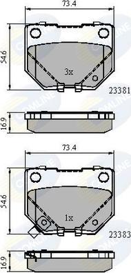 Comline CBP31739 - Тормозные колодки, дисковые, комплект www.autospares.lv