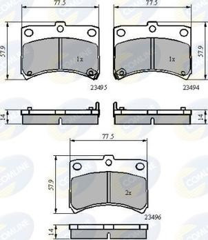 Comline CBP3801 - Bremžu uzliku kompl., Disku bremzes www.autospares.lv