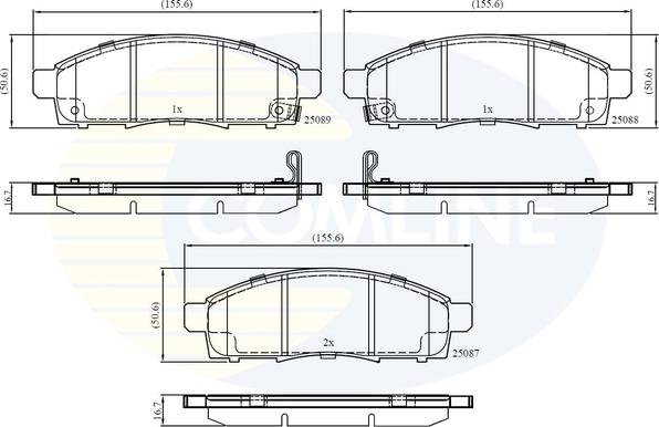 Comline CBP32427 - Bremžu uzliku kompl., Disku bremzes www.autospares.lv