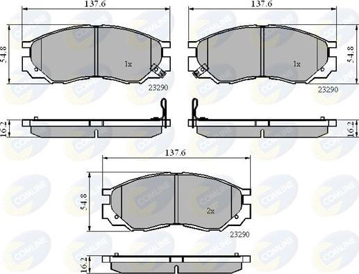 Comline CBP3269 - Bremžu uzliku kompl., Disku bremzes www.autospares.lv