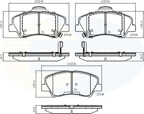 Comline CBP32040 - Тормозные колодки, дисковые, комплект www.autospares.lv