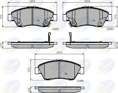 Comline CBP32009 - Bremžu uzliku kompl., Disku bremzes www.autospares.lv