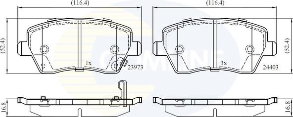 Comline CBP32008 - Bremžu uzliku kompl., Disku bremzes www.autospares.lv