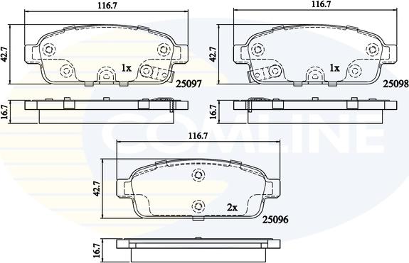 Comline CBP32024 - Тормозные колодки, дисковые, комплект www.autospares.lv