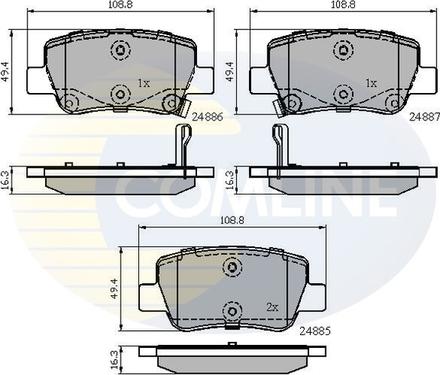 Comline CBP32026 - Bremžu uzliku kompl., Disku bremzes autospares.lv