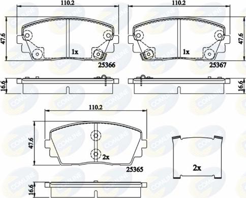 Comline CBP32159 - Тормозные колодки, дисковые, комплект www.autospares.lv