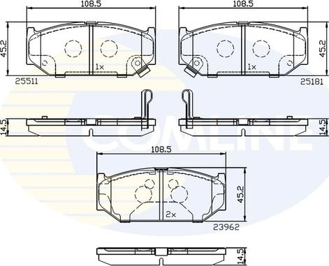 Comline CBP32245 - Bremžu uzliku kompl., Disku bremzes autospares.lv