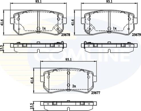 Comline CBP32276 - Bremžu uzliku kompl., Disku bremzes www.autospares.lv