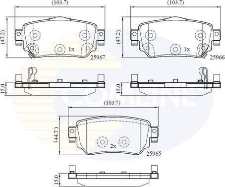 Comline CBP32277 - Bremžu uzliku kompl., Disku bremzes autospares.lv