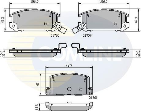 Comline CBP3756 - Bremžu uzliku kompl., Disku bremzes www.autospares.lv