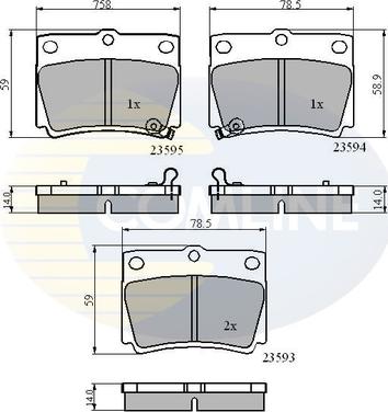 Comline CBP3775 - Bremžu uzliku kompl., Disku bremzes www.autospares.lv