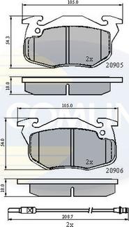 Comline CBP2258 - Bremžu uzliku kompl., Disku bremzes www.autospares.lv