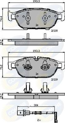 Comline CBP22120 - Bremžu uzliku kompl., Disku bremzes www.autospares.lv