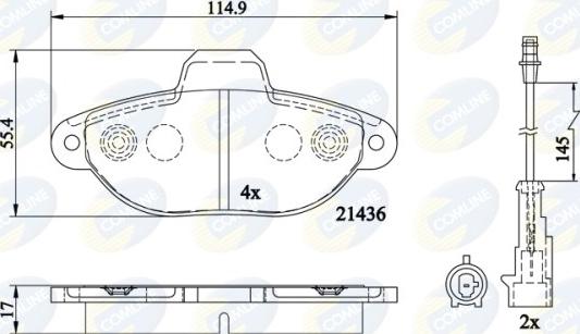 Comline CBP22200 - Тормозные колодки, дисковые, комплект www.autospares.lv