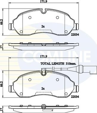 Comline CBP22214 - Bremžu uzliku kompl., Disku bremzes autospares.lv