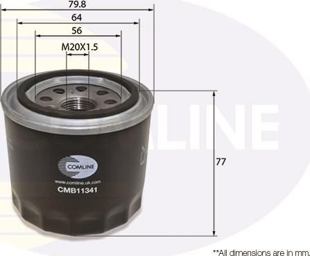 Comline CMB11341 - Oil Filter www.autospares.lv