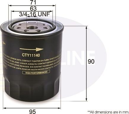 Comline CTY11140 - Oil Filter www.autospares.lv