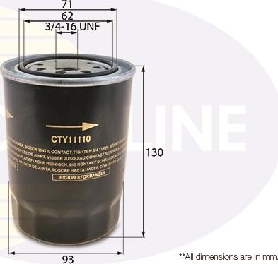 Comline CTY11110 - Oil Filter www.autospares.lv