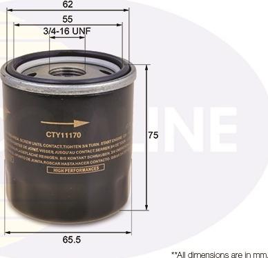 Comline CTY11170 - Oil Filter www.autospares.lv