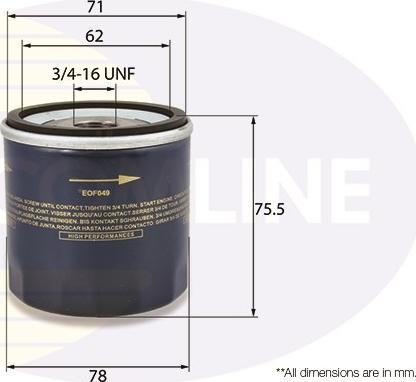 Comline EOF049 - Oil Filter www.autospares.lv