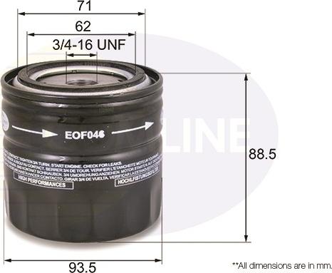 Comline EOF046 - Eļļas filtrs autospares.lv