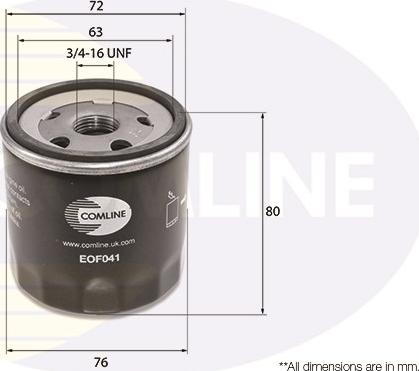 Comline EOF041 - Eļļas filtrs autospares.lv